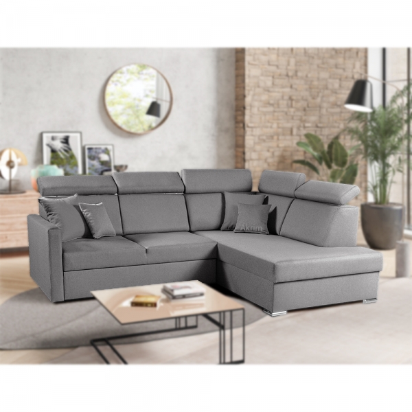 Sedací souprava SLIM Lux XL | 238x180 | PRAVÁ | rozkládací + úložný prostor | 32 šedá