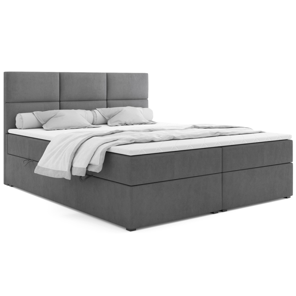 Kontinentální postel dvoulůžko BOXSPRING AKSA + topper v ceně | 180x200 | VÝBĚR TKANIN