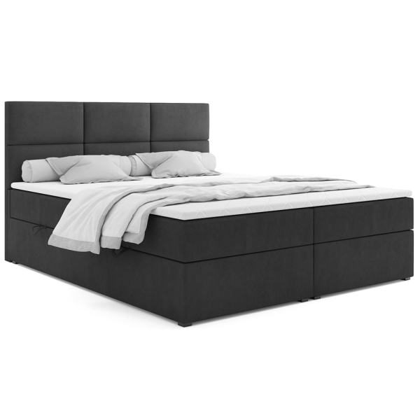 Kontinentální postel dvoulůžko BOXSPRING AKSA + topper v ceně | 200x200 | VÝBĚR TKANIN