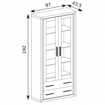 Dallas S - vitrína D17 - sonoma