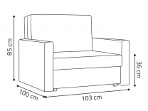 Pohovka Viva I bis | 103 cm | rozkládací | světle šedá