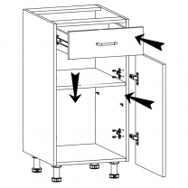 Royal - dolní skříňka D40S1 - PRAVÁ - borovice nordická