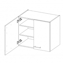 LARA wh | horní skříňka 80G-72 2F s policemi | 80 cm | bílá lesk