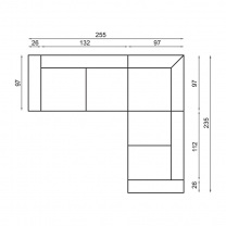 Sedací souprava VENTO L | 255x235 | VÝBĚR TKANIN | s úložným prostorem a rozkladem