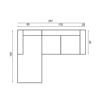 Sedací souprava VENTO L | 167x251 | VÝBĚR TKANIN | nerozkládací s úložným prostorem