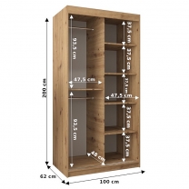 Šatní skříň Verona 1 | 100 cm | artisan