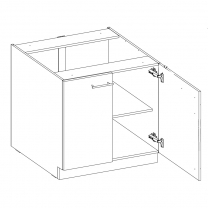 LARA gr | dolní skříňka 80D 2F s policí | 80 cm | šedá lesk