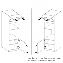 LARA gr | vysoká skříňka 60DPM-210 2F pro vestavnou troubu a mikrovlnku | 60 cm | UNI | šedá lesk