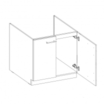 STILO bs | dolní skříňka 80ZL 2F na dřez | 80 cm | bílá/šedá