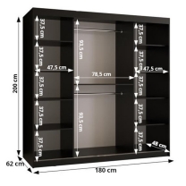 Šatní skříň Bluszcz 2 | 180 cm | bílá