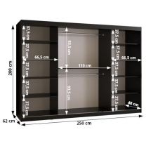 Šatní skříň Ramiro 1 | 250 cm | bílá