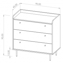 VASINA | komoda K3SZ | VS-02 | 90 cm | dub brandy castello