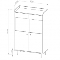 VASINA | vitrína WIT90 | VS-10 | 90 cm | dub brandy castello