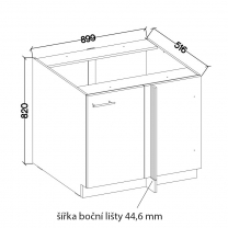 STILO bb | dolní skříňka 105ND 1F rohová s policí | 105x60 cm | bílá/bílá mat | UNI dvířka