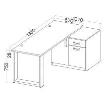 MELTA | rohový psací stůl AR130 | 138 cm | UNI provedení | artisan