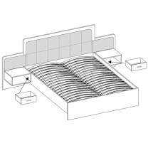 EFFECT a | dvoulůžko  EF1L + rošt + 2x noční stolek | 160x200 cm | andersen/lancelot