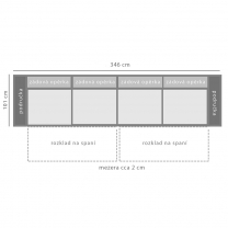 Pohovka BOLZANO | 346 cm | rozkládací | VÝBĚR TKANIN