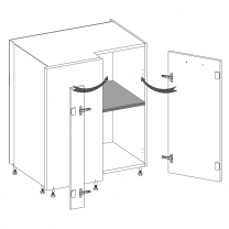 SMART b | dolní skříňka SM-14D rohová | 70x100 cm | VÝBĚR KORPUSU | bílá mat