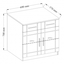 Obývací stěna PARIS | 340 cm + komoda v ceně | sonoma/bílá MDF