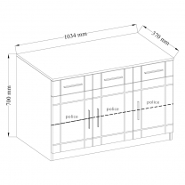 Obývací stěna PARIS | 340 cm + 2x komoda v ceně | sonoma/bílá MDF