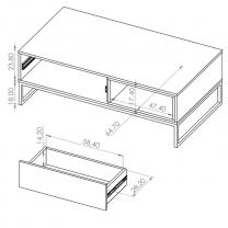 OLIER a | konferenční stolek OL-05 | 120 cm | artisan/černá mat