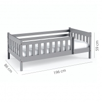 Jednolůžko dětská postel NADIA | 80x190 cm | s roštem | šedá | UNI PROVEDENÍ