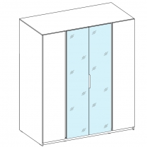 Šatní skříň KAJA 2F 2LU | 200 cm | se zrcadly | VYSOKÁ | černá/evoke