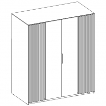 Šatní skříň KAJA 2LAM 2F | 200 cm | bez zrcadla | VYSOKÁ | evoke/černá + lamely