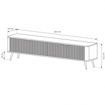 LANTE b | TV stolek E 200 2d | 200 cm | béžová/zlatá