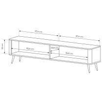 LANTE b | TV stolek E 200 2d | 200 cm | béžová/zlatá