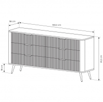 LANTE č | komoda B 163 6s | 163,2 cm | černá