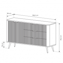 LANTE č | komoda D 138 d3s | 138,2 cm | černá