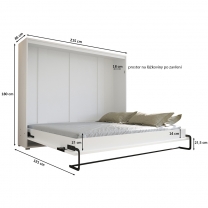Výklopná postel HOME | 160x200 cm | NOSNOST až 200kg | boční výklop | bílá/artisan