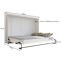 Výklopná postel HOME | 140x200 cm | NOSNOST až 200kg | boční výklop | bílá/artisan