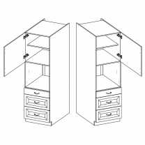 VIGO b | skříňka 60DPS-210 3S 1F na vestavnou troubu | 60 cm | PREMIUM BOX | lancelot/bílá lesk