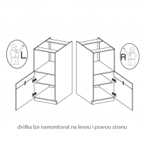 VIGO b | vysoká skříňka 60DP-145 1F na vestavnou troubu | 60 cm | UNI dvířka | lancelot/bílá lesk