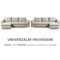 Sedací souprava ASTA | 234x140 cm | univerzální LEVÁ i PRAVÁ | rozkládací | béžová EASY CLEAN