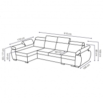 Sedací souprava BASTON | 170x315 cm | rozkládací + 2x úložný prostor | VÝBĚR TKANIN