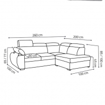 Sedací souprava BASTON | 260x200 cm | rozkládací + úložný prostor | VÝBĚR TKANIN