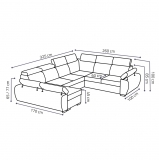 Sedací souprava BASTON | 170x325x260 cm | rozkládací + 2x úložný prostor | VÝBĚR TKANIN