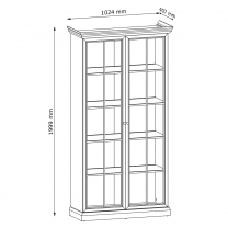 LUCCA c | vitrína W2D + LED osvětlení v ceně | 102,4 cm | černá