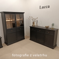 LUCCA c | šatní skříň S2DL se zrcadly | 102,4 cm | černá