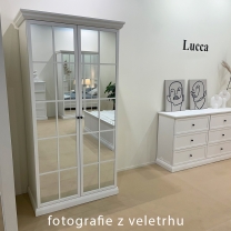 LUCCA b | šatní skříň S2DL se zrcadly | 102,4 cm | bílá