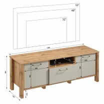 INDYGO b | TV stolek RTV1S | 138 cm | dub wotan/béžová