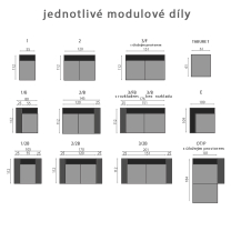 Sedací souprava BAZALT | 332x184 cm | rozkládací + úložný prostor | VÝBĚR TKANIN a KŮŽÍ