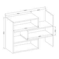 Regál KAROL 03 | nastavitelná šířka 72,5-125 cm x 83 cm | bílá | lamino o síle 22 mm