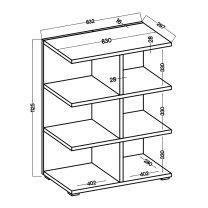 Regál MORE 3-dílná sestava A | 166,4 x 112,5 cm | dub sonoma | lamino o síle 28 mm, záda 16 mm