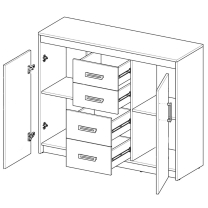 Komoda ULTIMO U11 | 118 cm | jasan coimbra/antracit/zelená