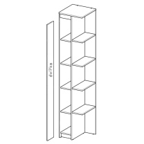 Regál ULTIMO U5 | 38 cm | jasan coimbra/antracit/zelená