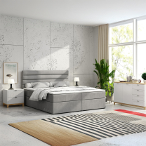 Kontinentální postel dvoulůžko BOXSPRING MONA + topper v ceně | 140x200 | VÝBĚR TKANIN